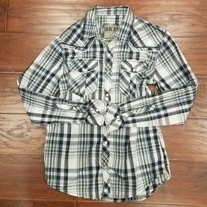 BKE pearl snap shirt szM